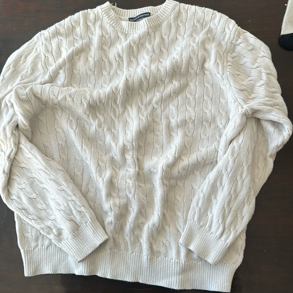BRANDY MELVILLE cream cotton cable knit sweater